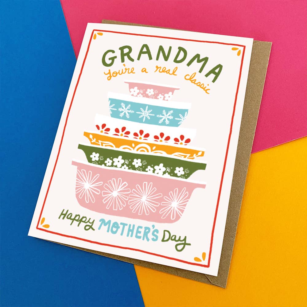 Grandma Mother's Day Card - Vintage Dishes