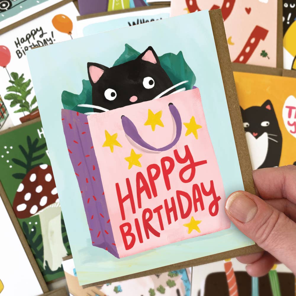 Cat Gift Bag - Birthday Card