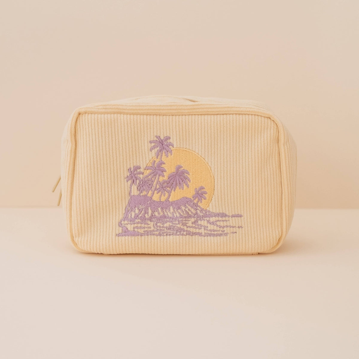 Corduroy Makeup Bag in Butter Yellow