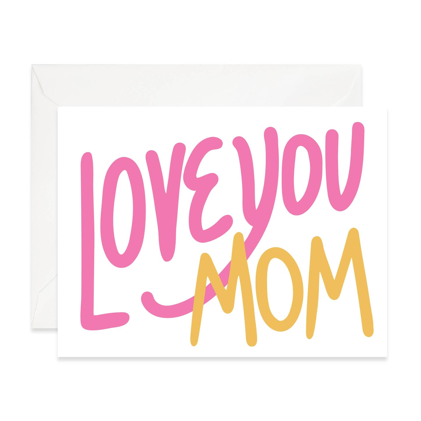 Love You Mom Lettering Mother's Day Card
