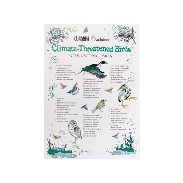 Parks Project x Audubon Bird Checklist Poster