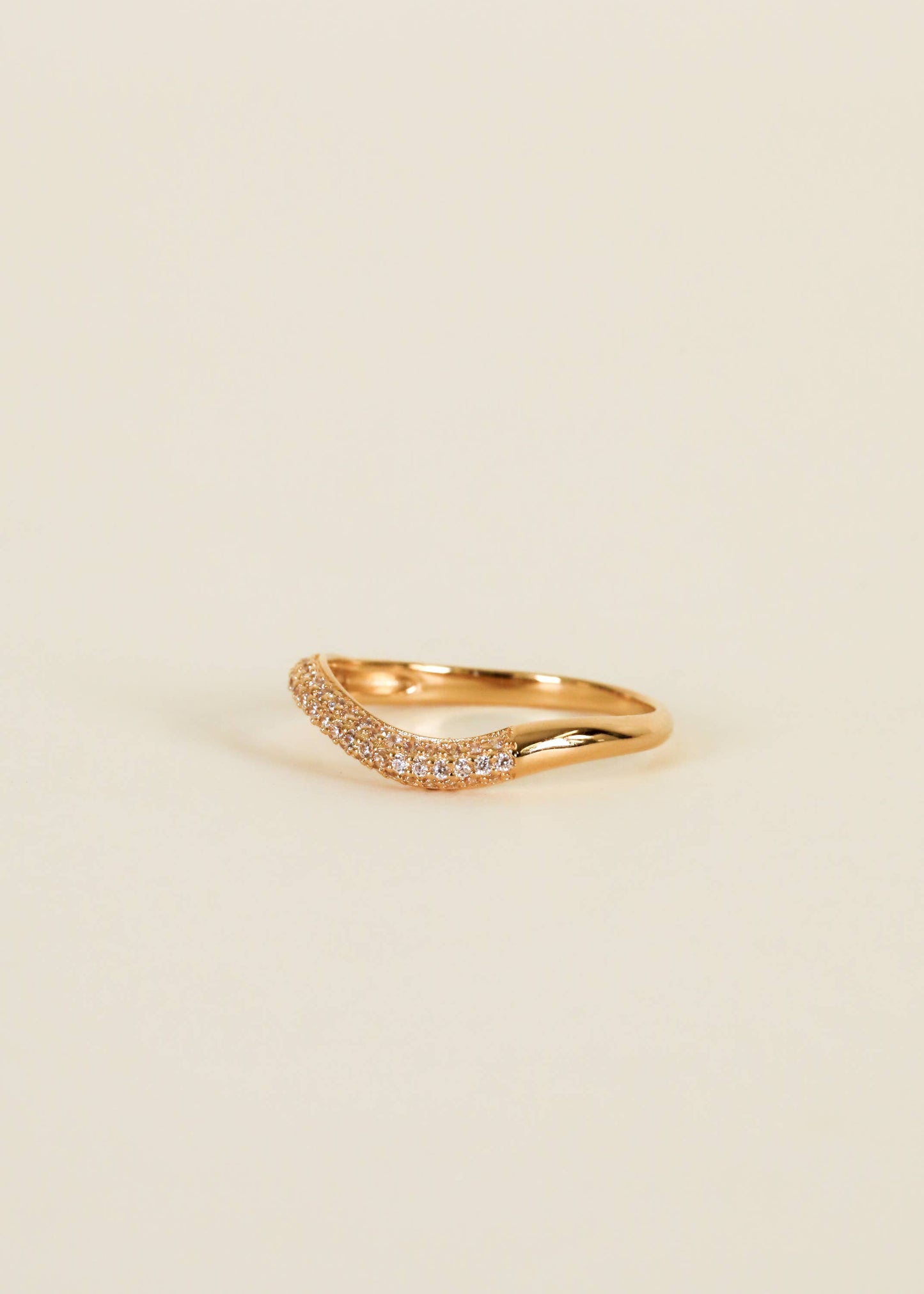 Pave Wave Champagne CZ Ring: 7