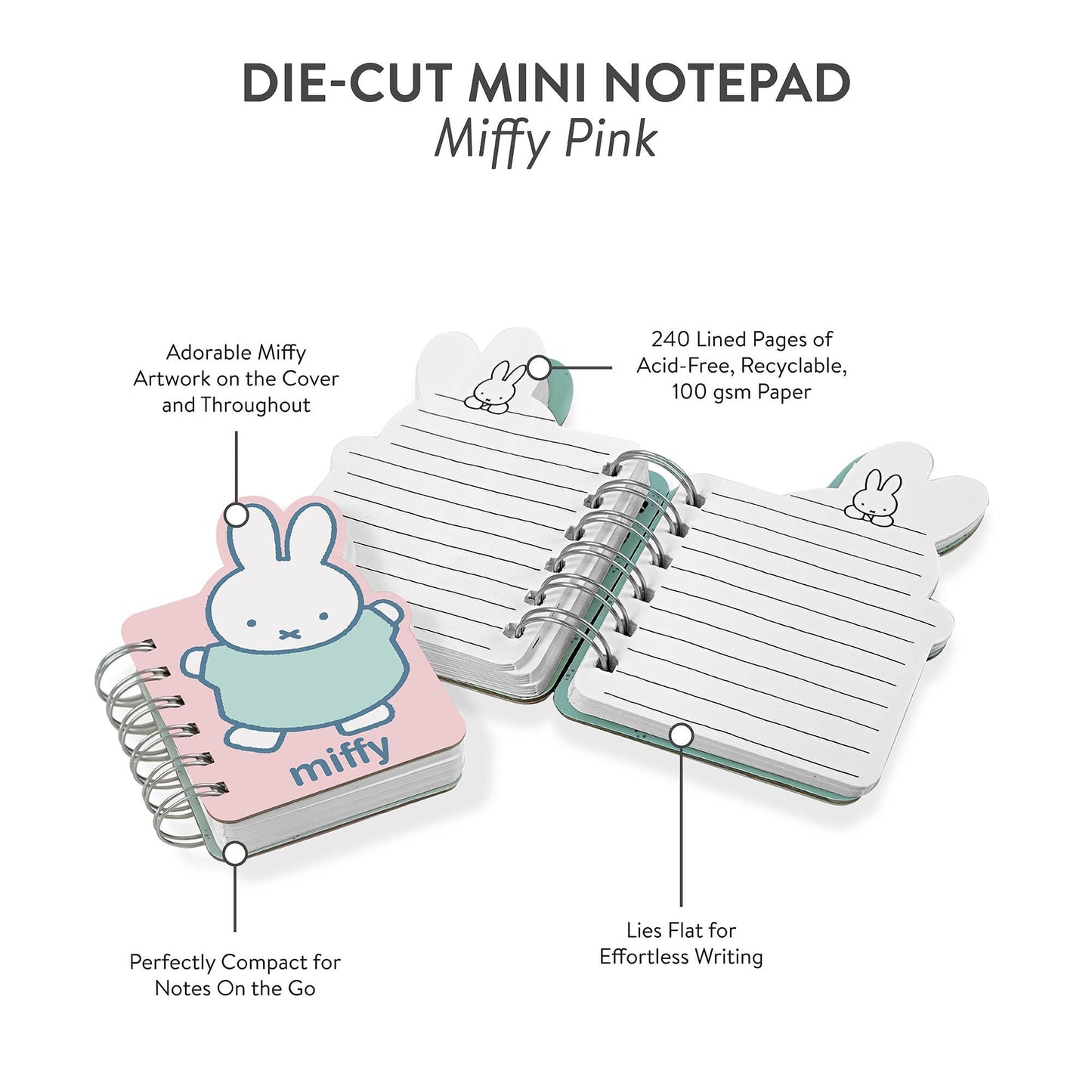 Miffy Pink Die-Cut Mini Notepad