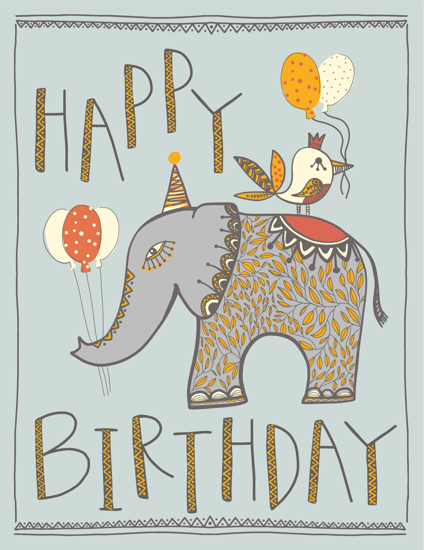 Elephant Birthday Card