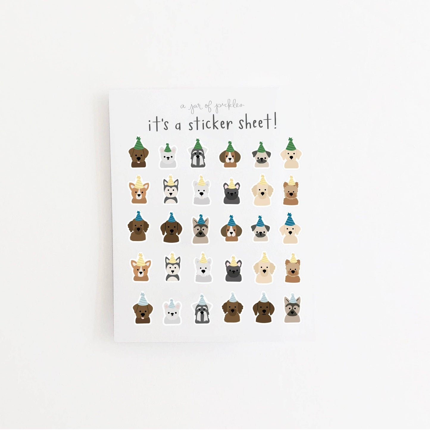 Mini Party Dogs Clear Sticker Sheet