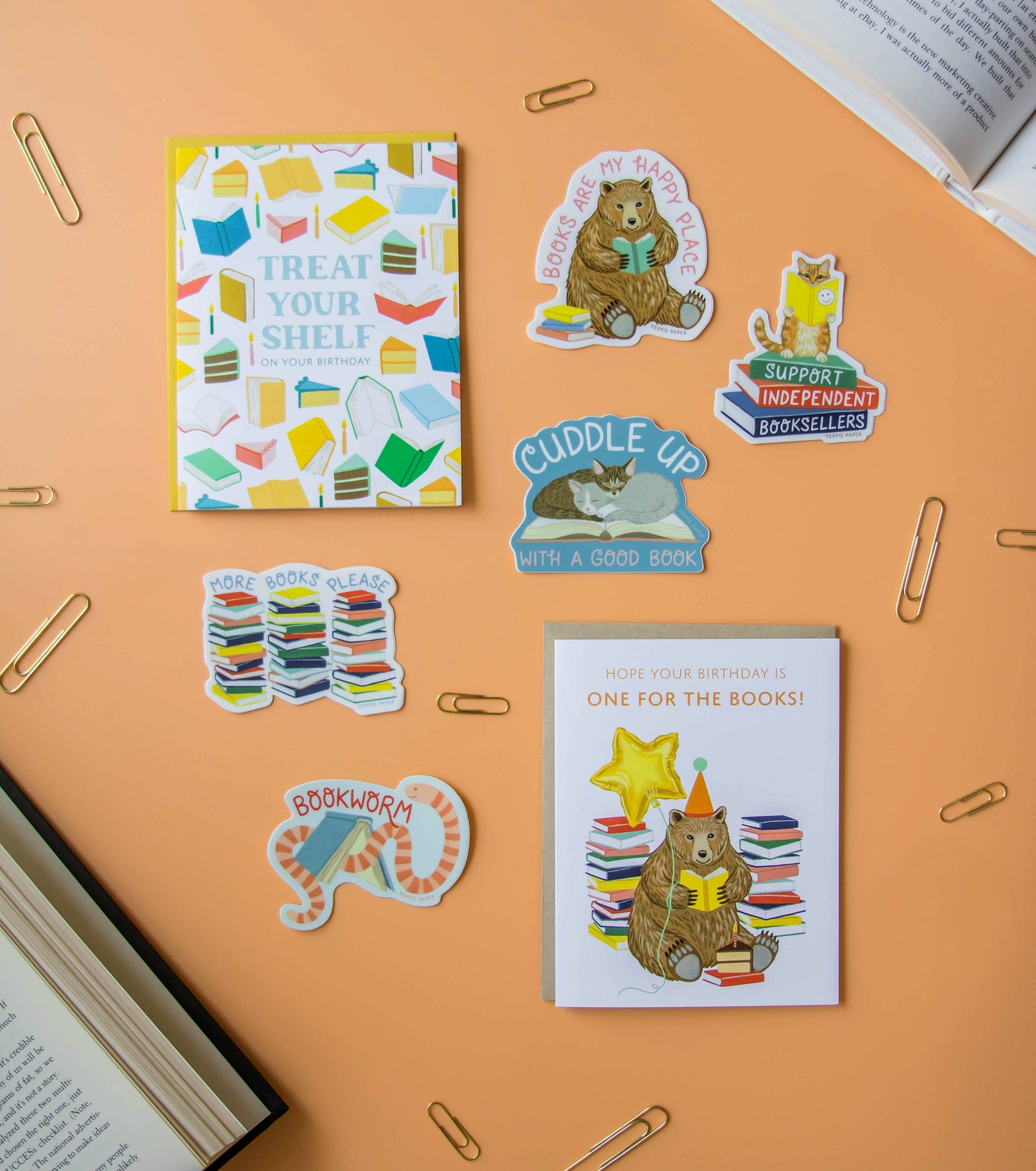 Books Are My Happy Place Bear - Die Cut Sticker