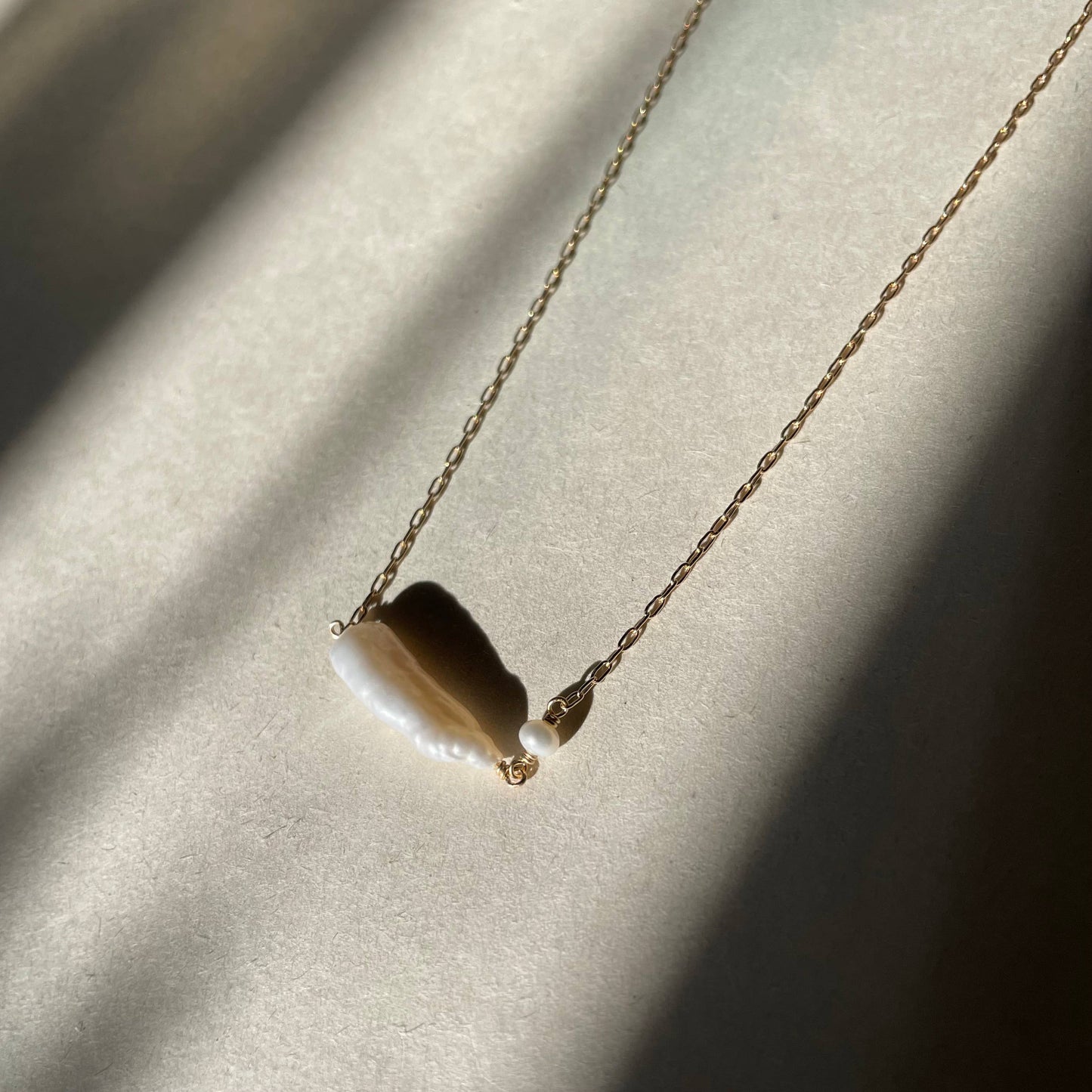 Double Pearl Necklace: Gold Filled