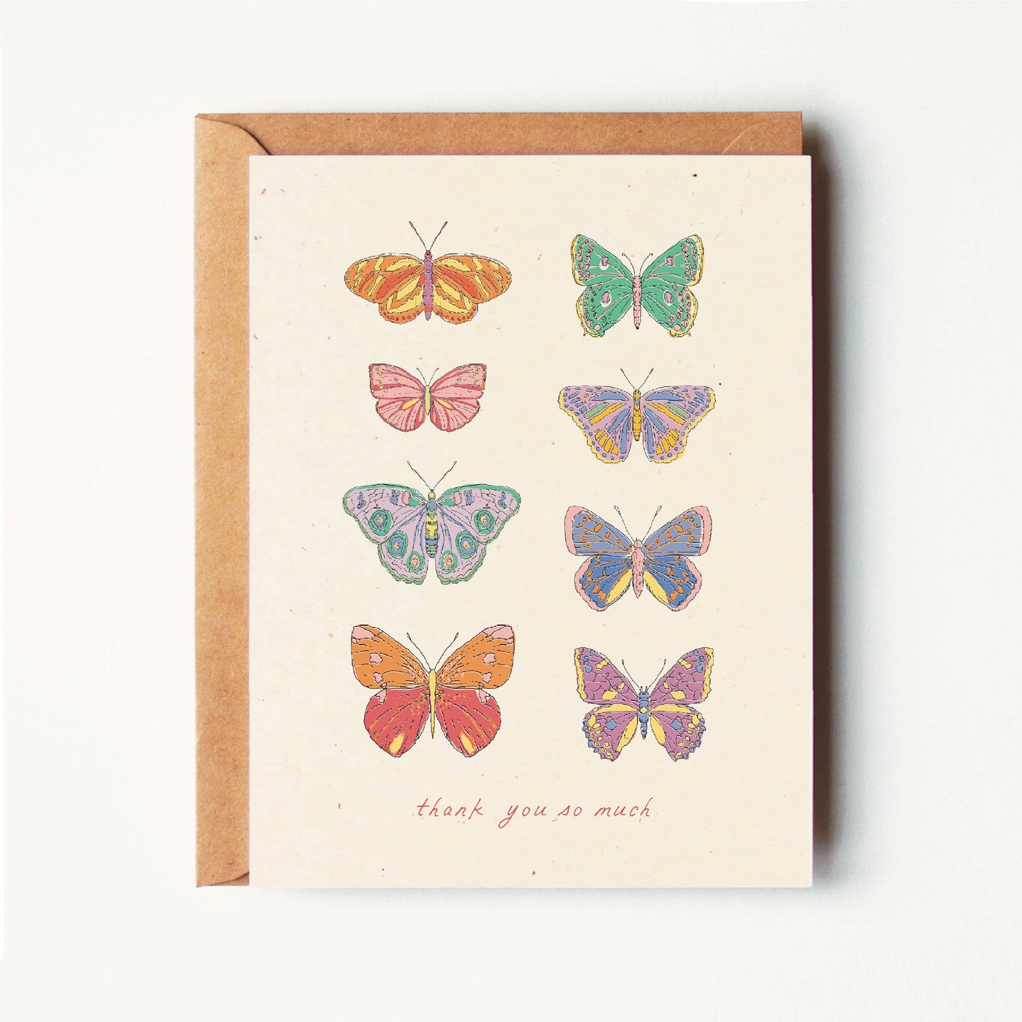 Thank You So Much - Retro Butterflies Greeting Card