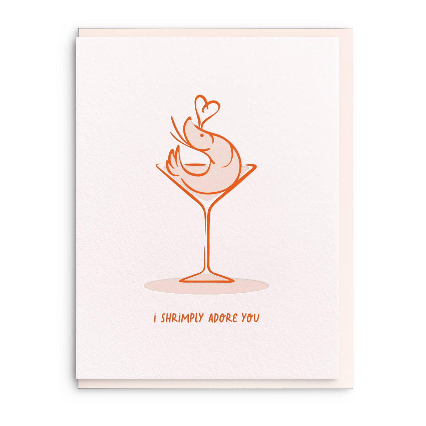 Shrimply Adore Letterpress Greeting Card