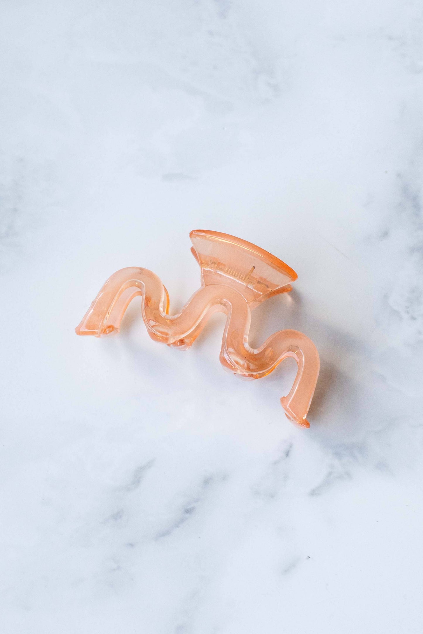 Glossy Waves Hair Claw Clip: Orange