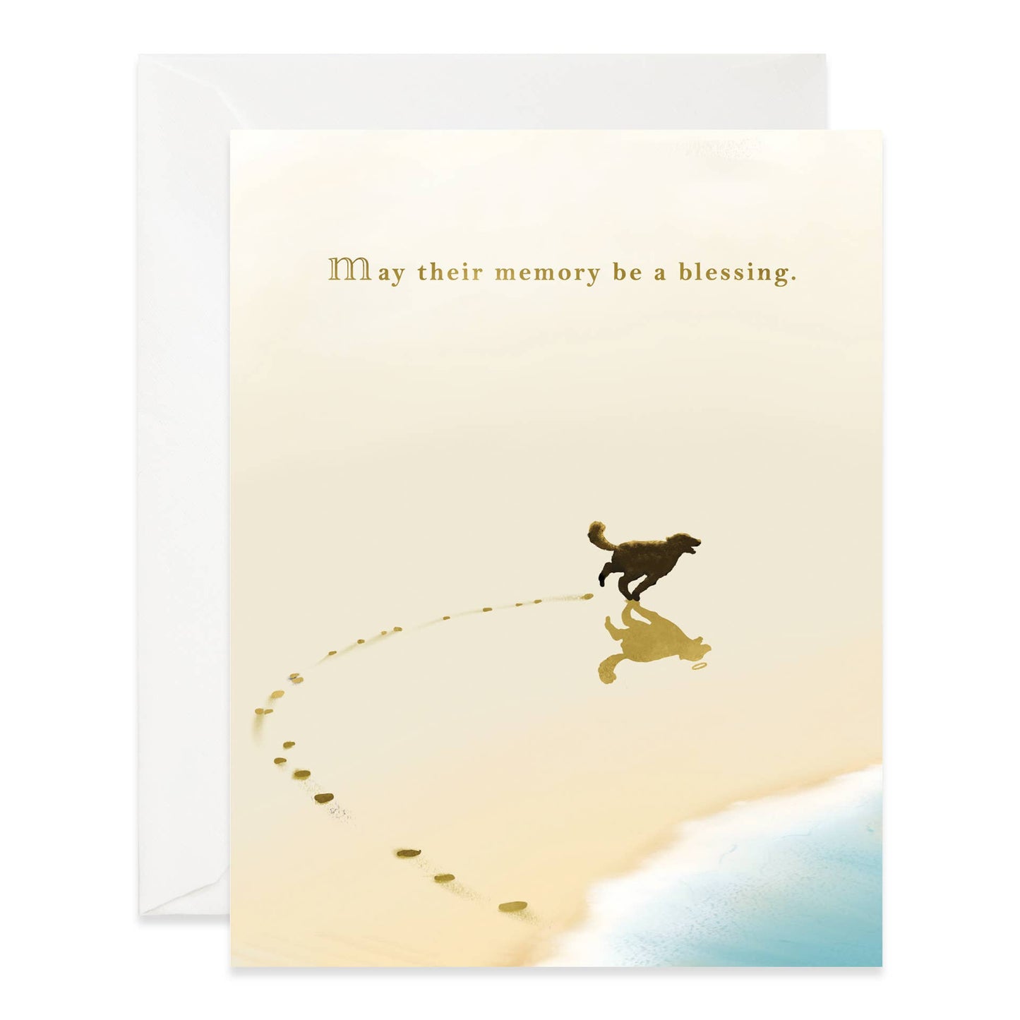 Beach Dog Angel Sympathy Card