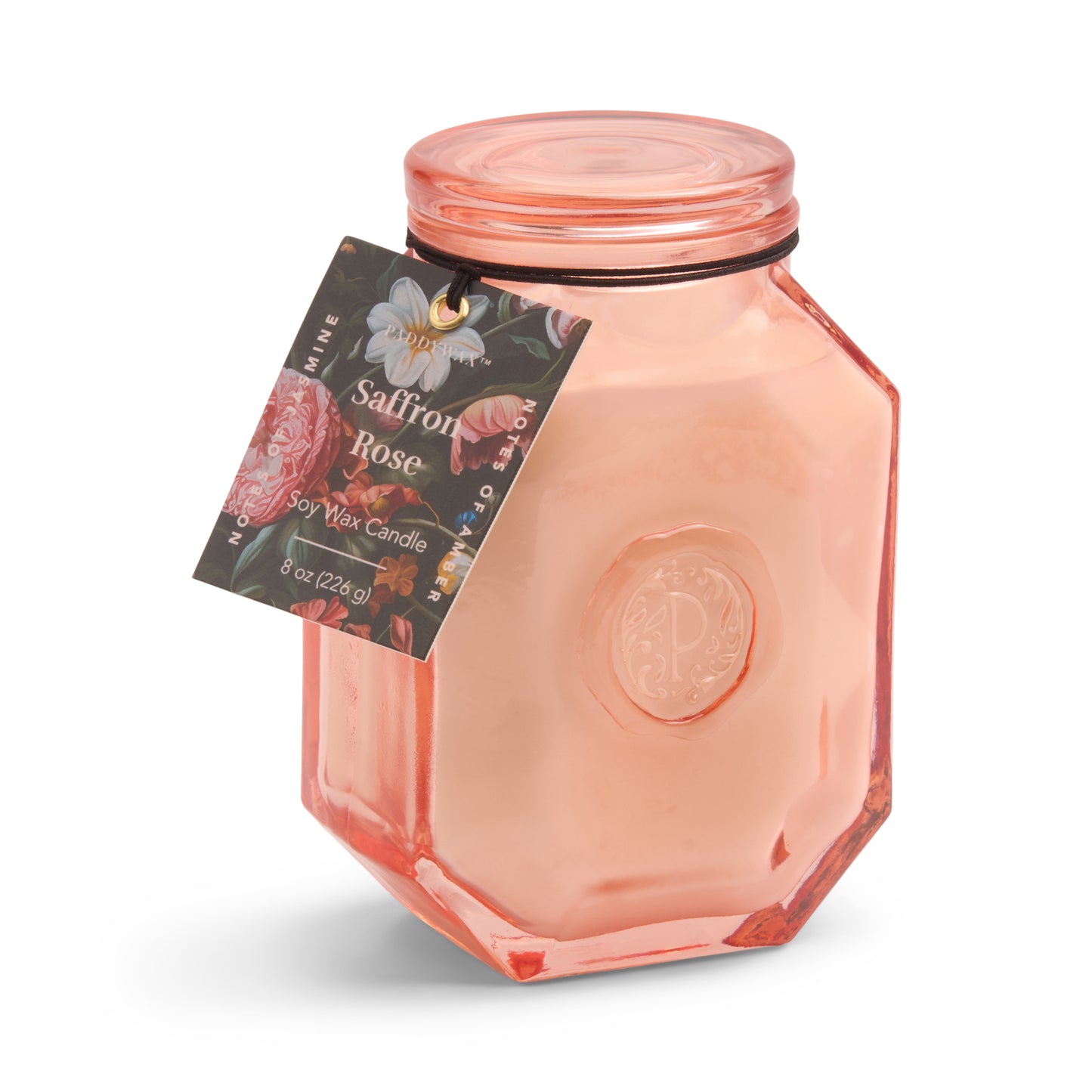 Paddywax 8 oz Botanica Candle Pink | Saffron Rose
