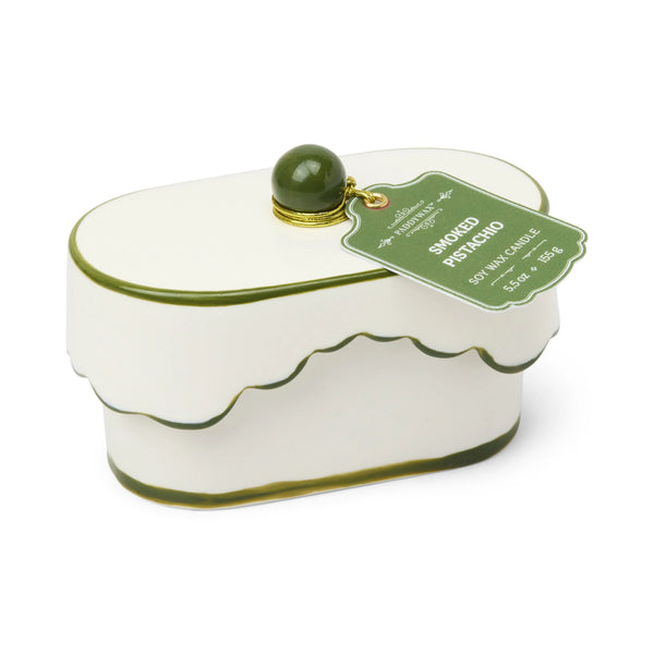 Paddywax Cherie 5.5 oz Porcelain Ceramic Candle | Smoked Pistachio