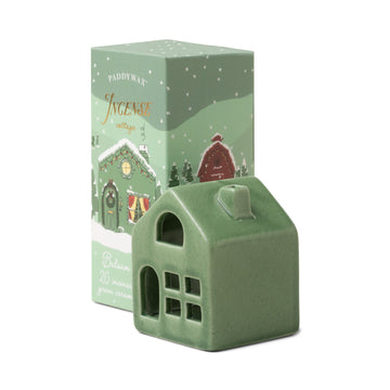 Paddywax Ceramic Incense Cottage, Green Balsam & Fir