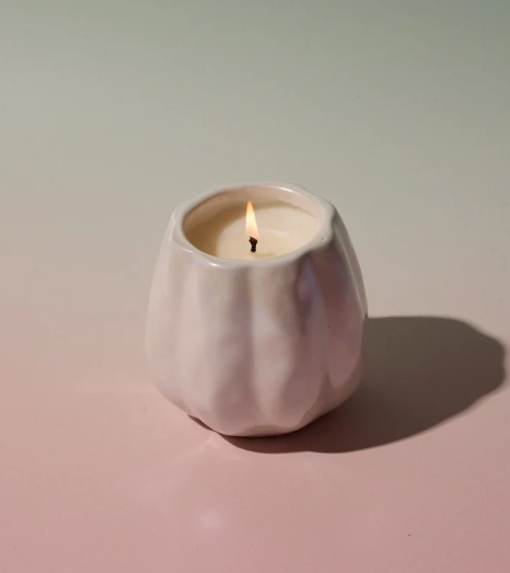 Paddywax 9 oz White Metallic Pumpkin | Flaming Pumpkin
