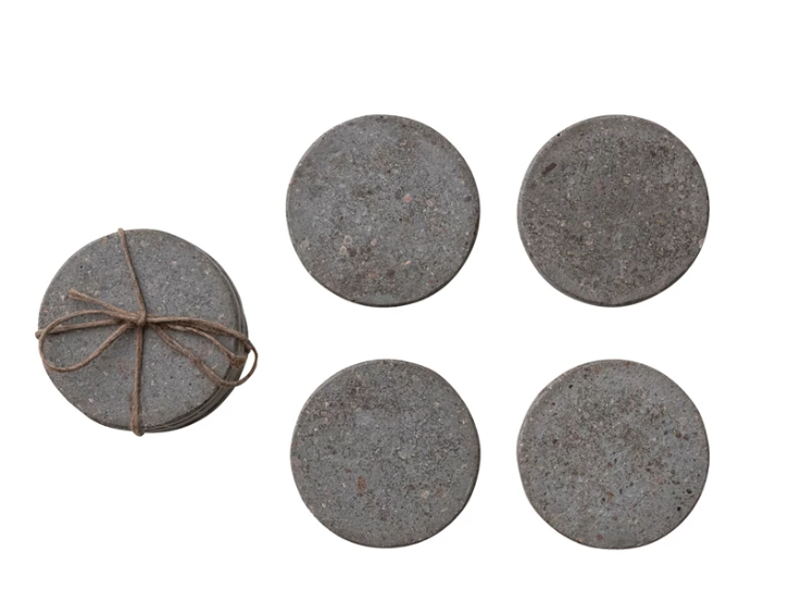 Natural Concrete Coasters, Set of 4