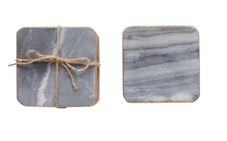 Marble Coasters w Gold Edge