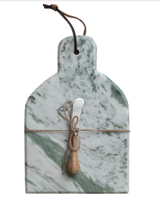 Marble Cheese Cutting Board w Canape Knife