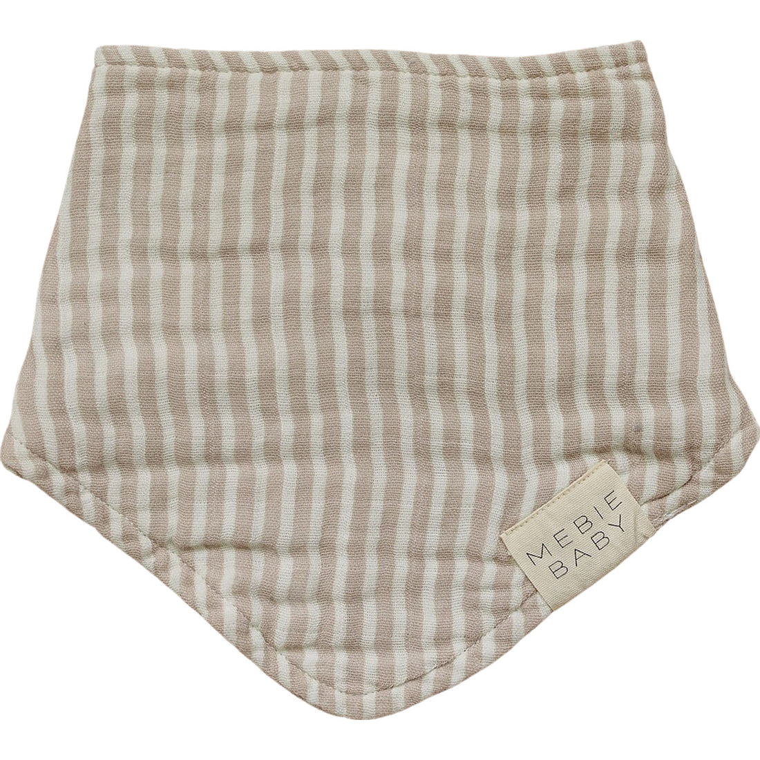 Taupe Stripes Muslin Bib