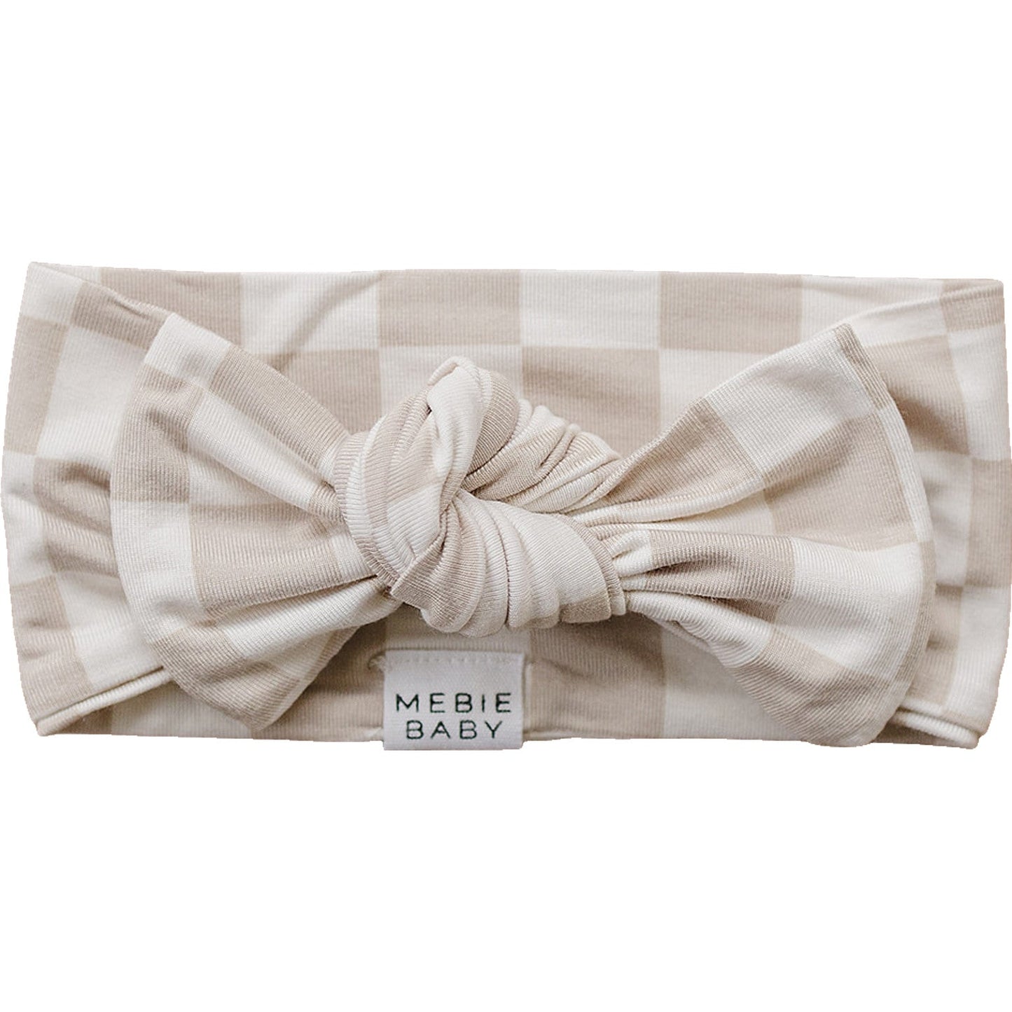 Taupe Checkered Headwrap