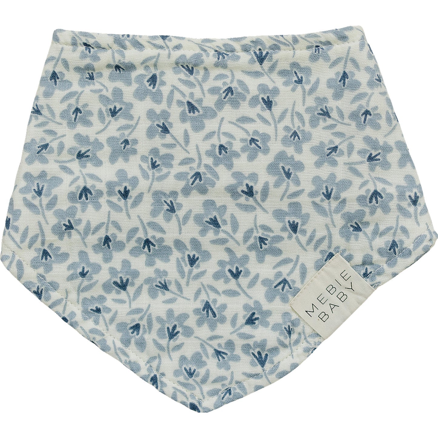 Blue Blossom Muslin Bib