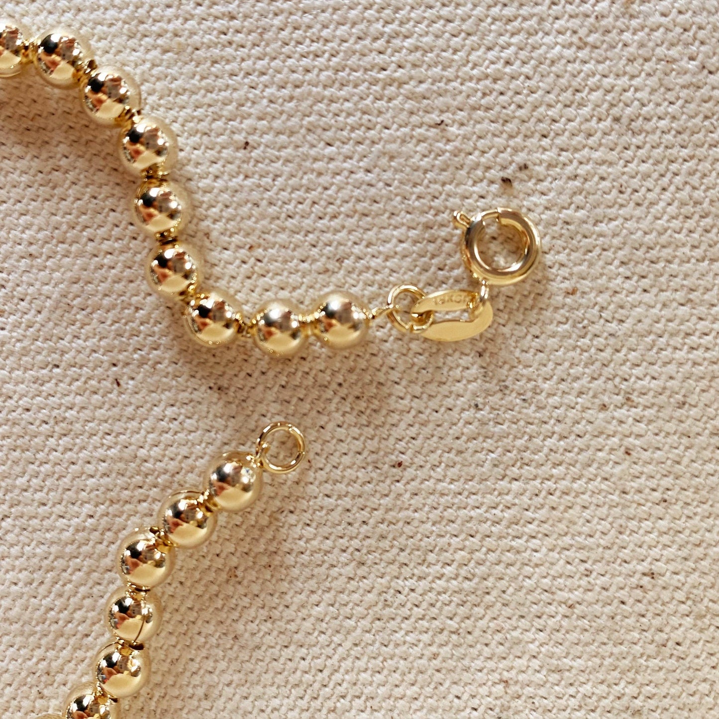 18k Gold Filled 4.5 mm Beaded Bracelet | 6 inches