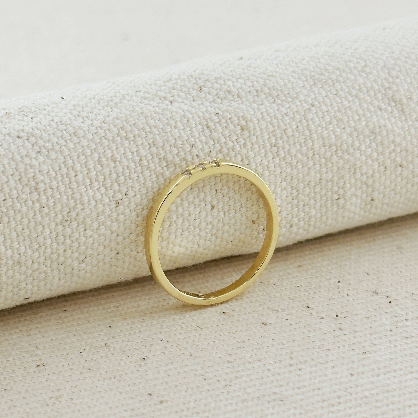 18k Gold Filled Delicate CZ Band Ring | 7