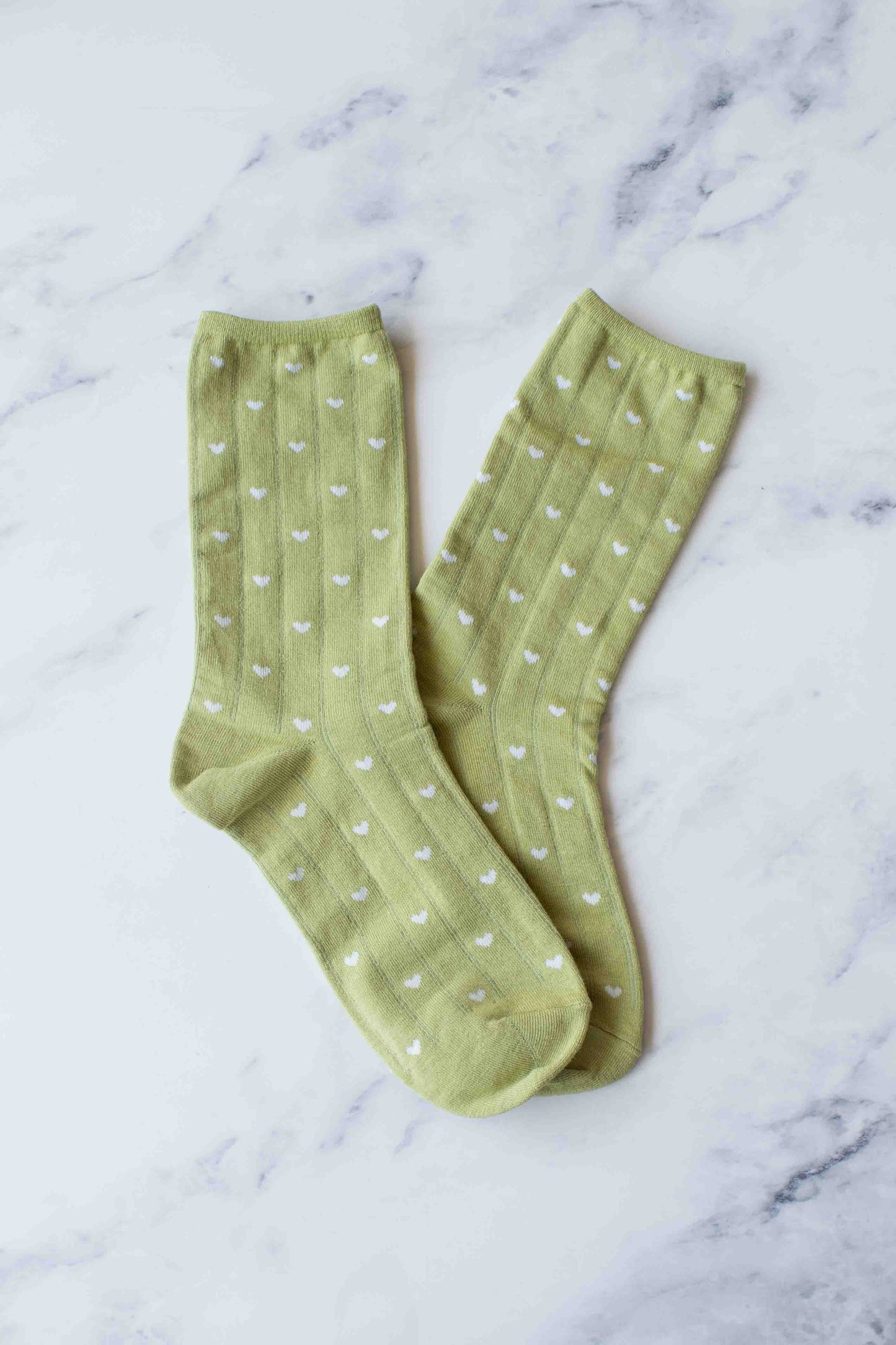 Women's Heart Crew Socks | Sage