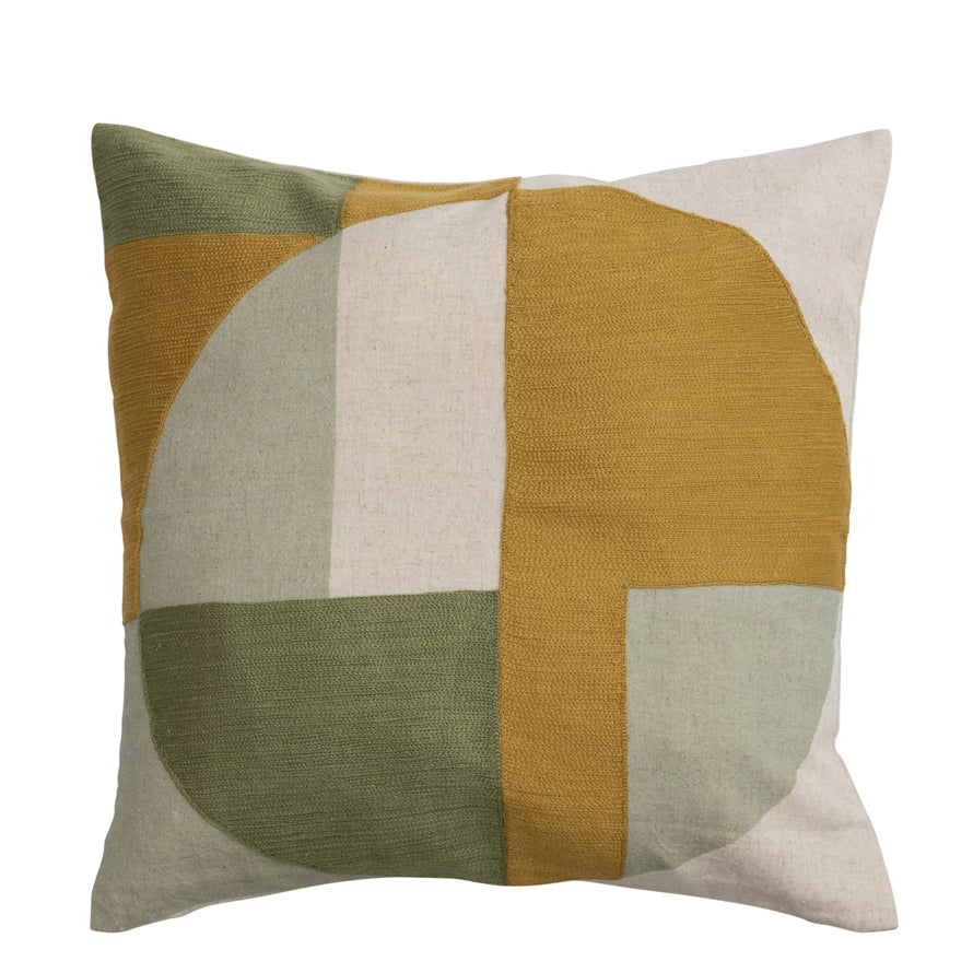 Square Cotton Embroidered & Printed Pillow