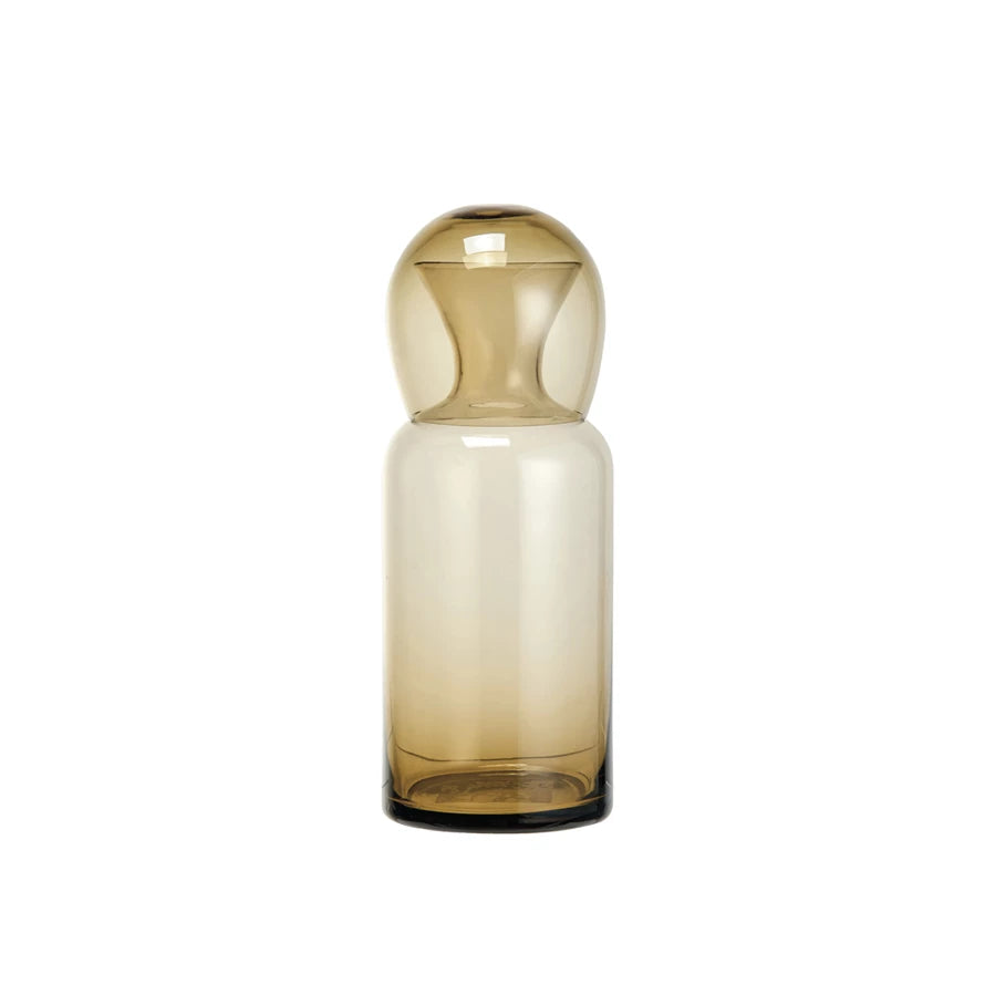 Glass Carafe With 12 oz Drinking Glass | Amber