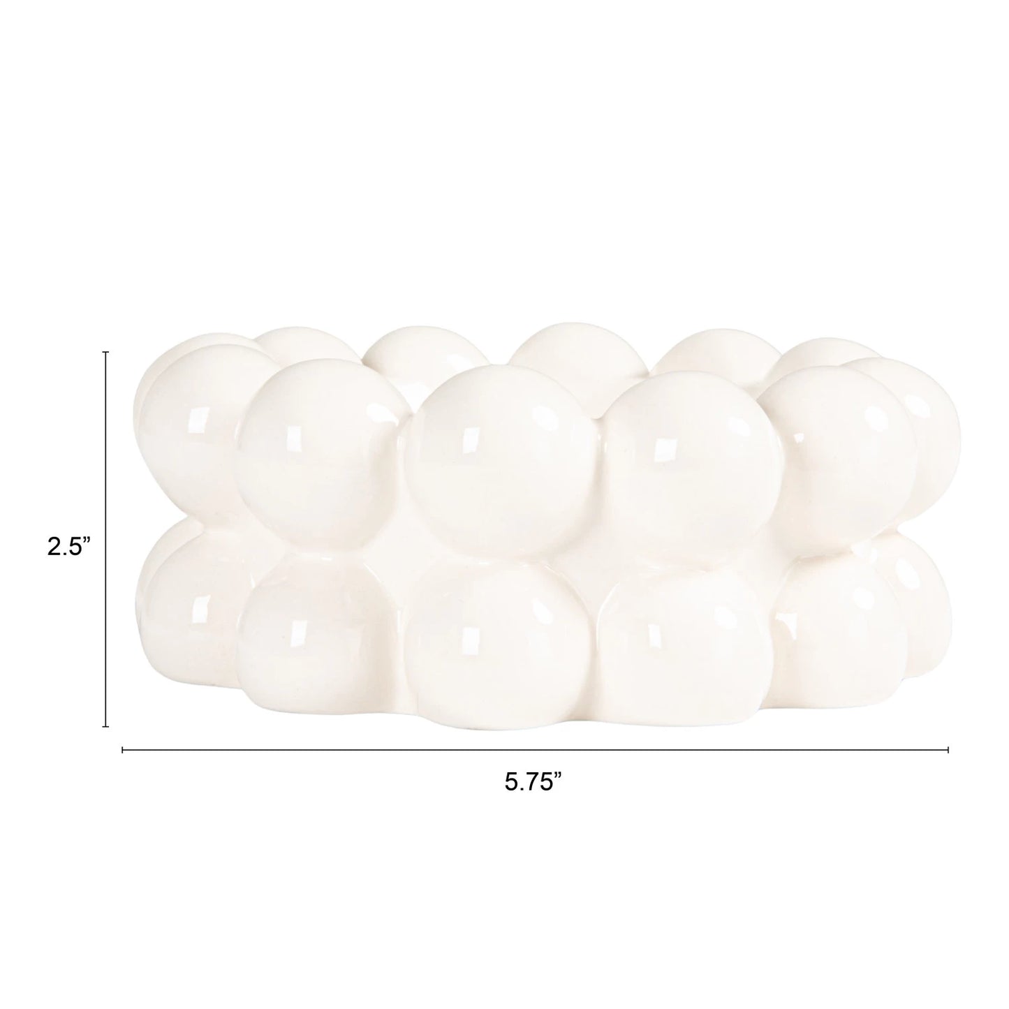 Stoneware Bowl with Balls, White