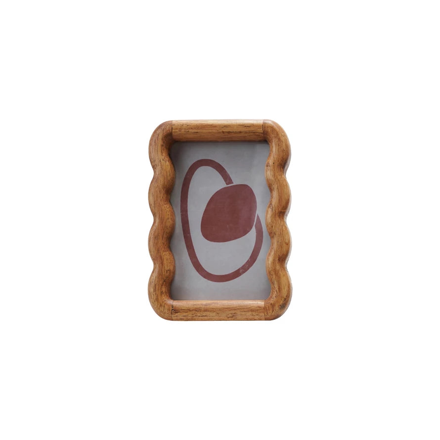 4 x 6 Rubberwood Scalloped Photo Frame | Natural
