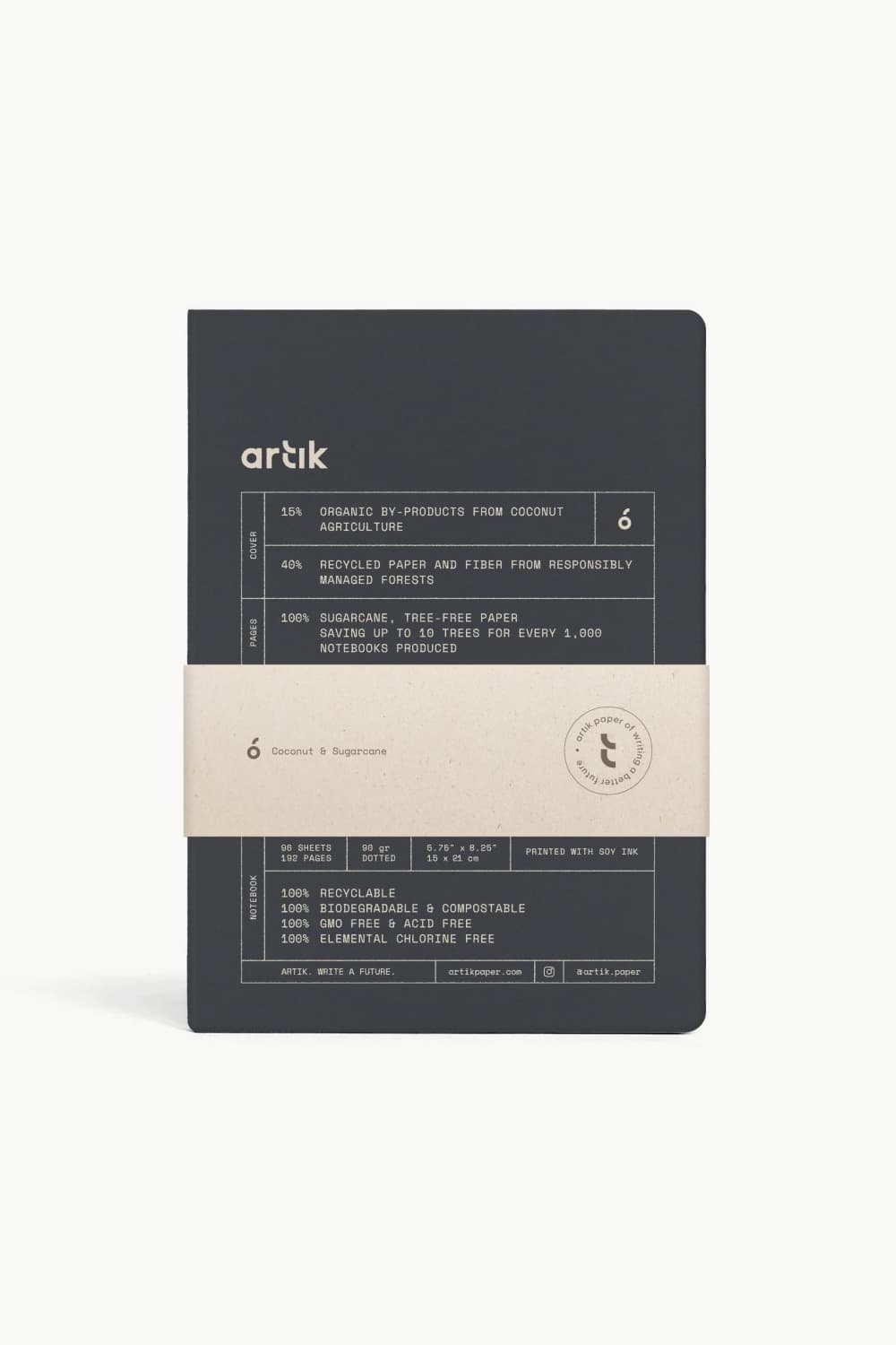 Artik Hard Cover Journal | Ruled | Coconut