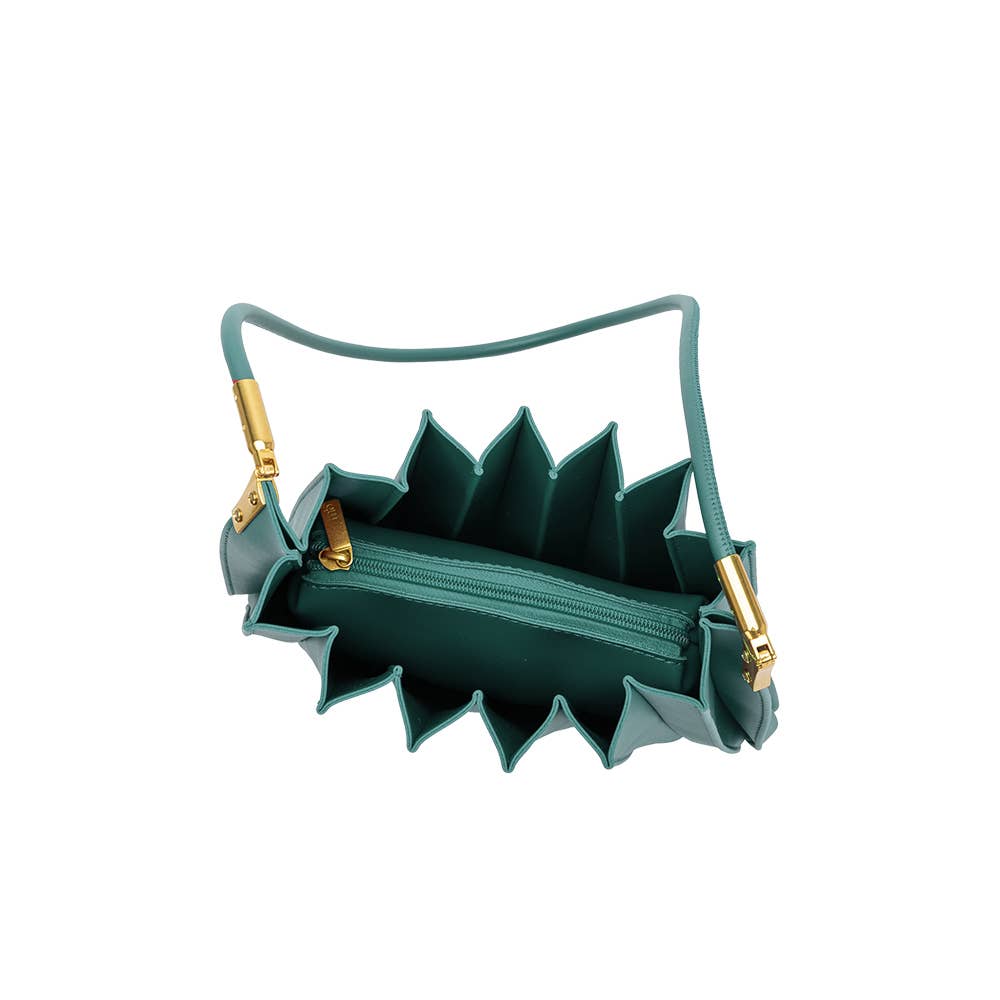 Carrie Peacock Pleated Vegan Shoulder Bag