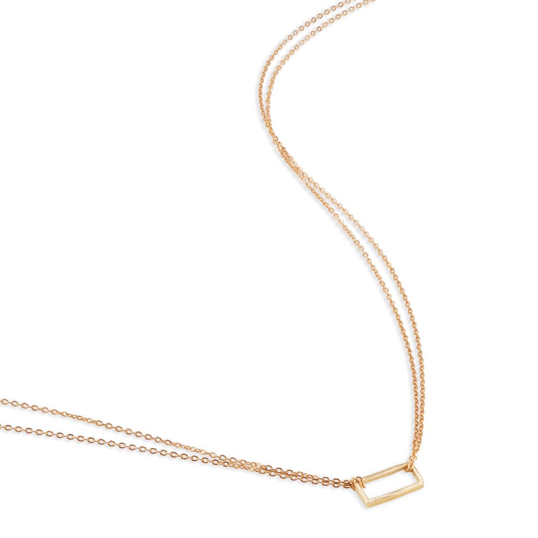 Rectangle Necklace: Gold