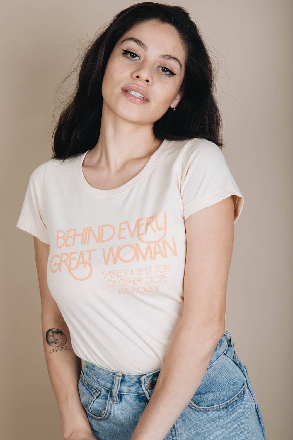 Behind Every Great Woman Graphic T-shirt | S