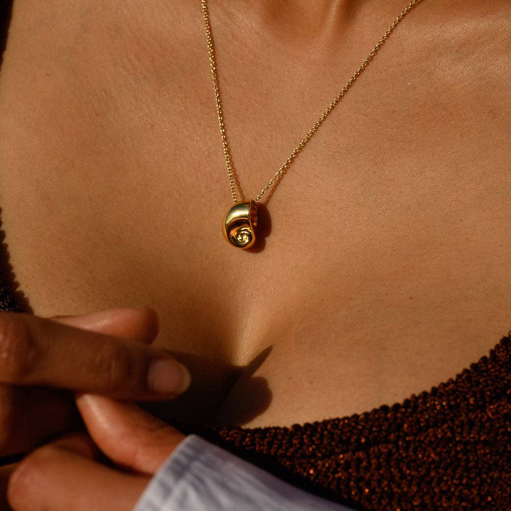 Nautilus Necklace: Gold Plated Sterling Silver