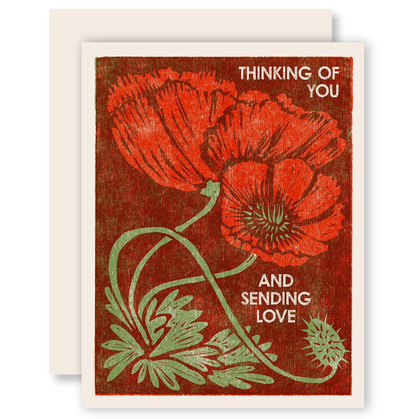 Thinking of You Red Poppies Love & Friendship Card
