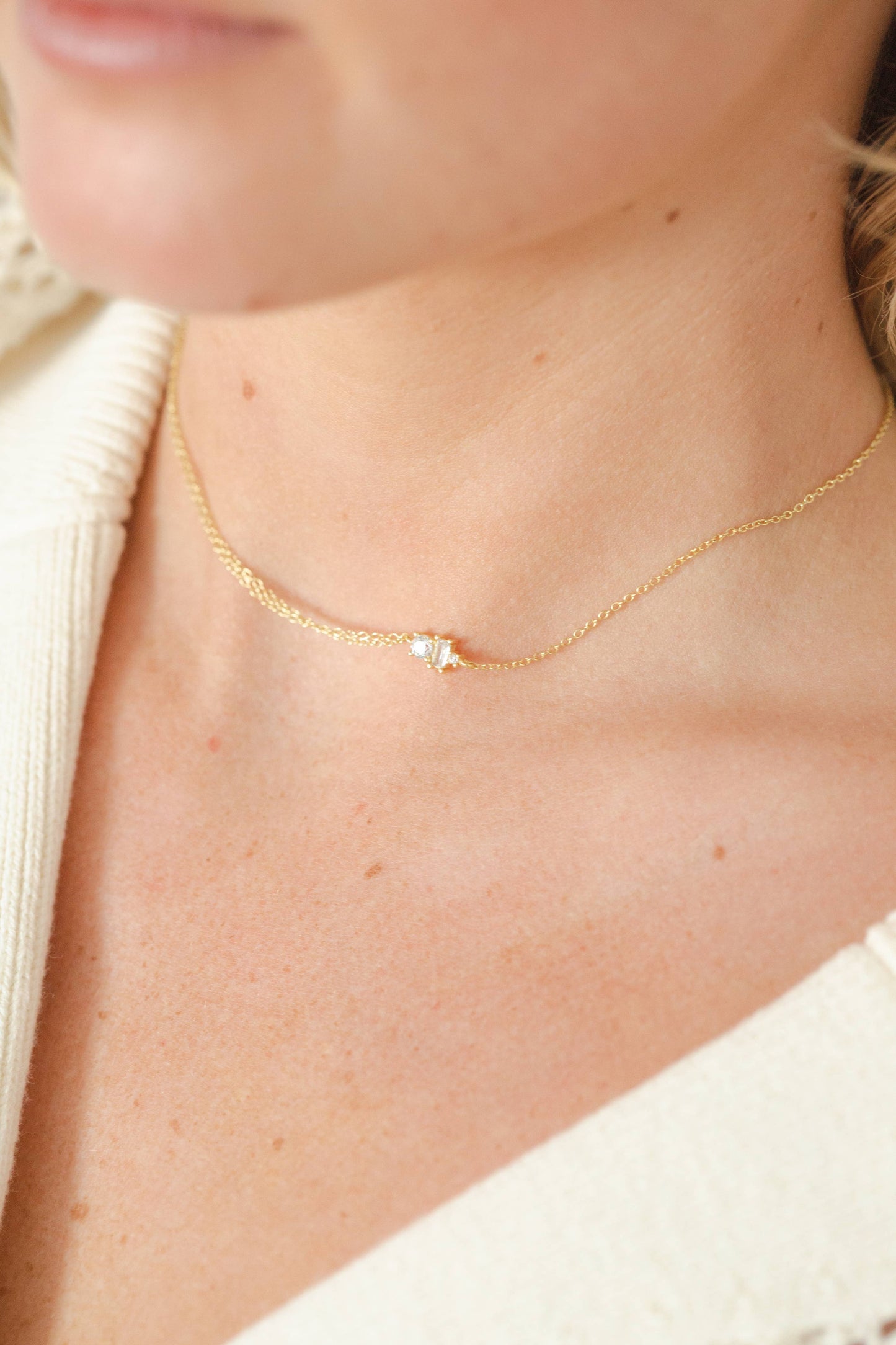 Josephine Double Gold Chain Necklace