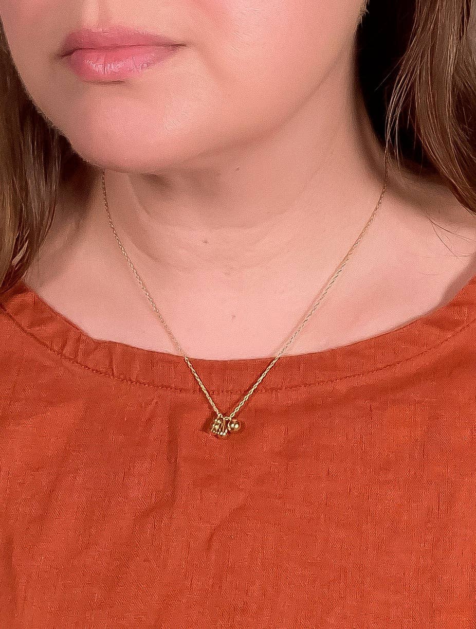 Tiny Brass Shapes Necklace: 17"