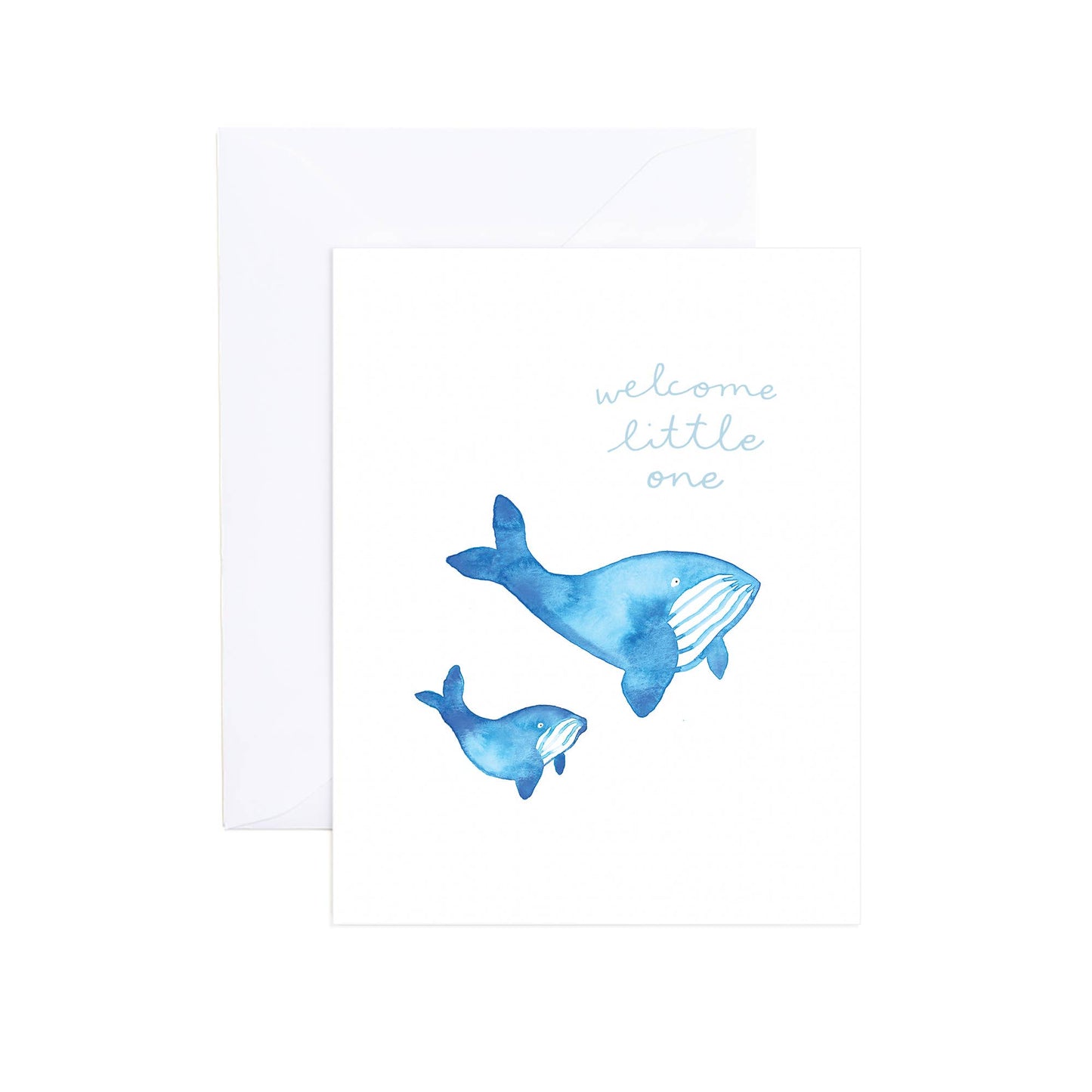 Burke Watercolor Whales Baby Greeting Card
