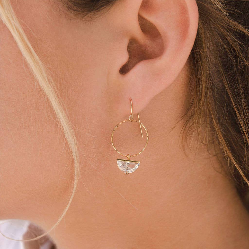 Ivy XL Gold Vermeil Dangle Earrings with Cubic Zirconia