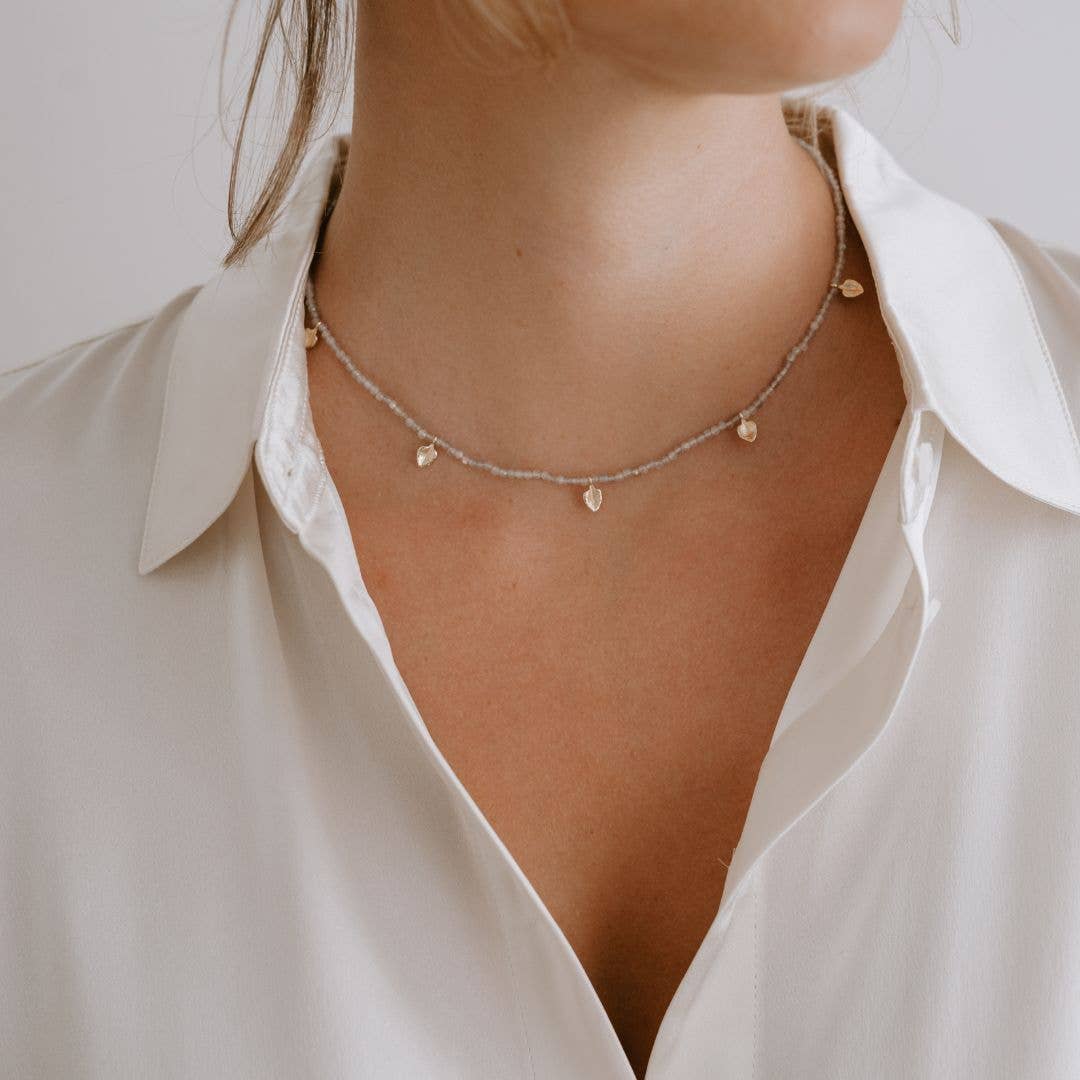 Stella Necklace: Gold / Labradorite