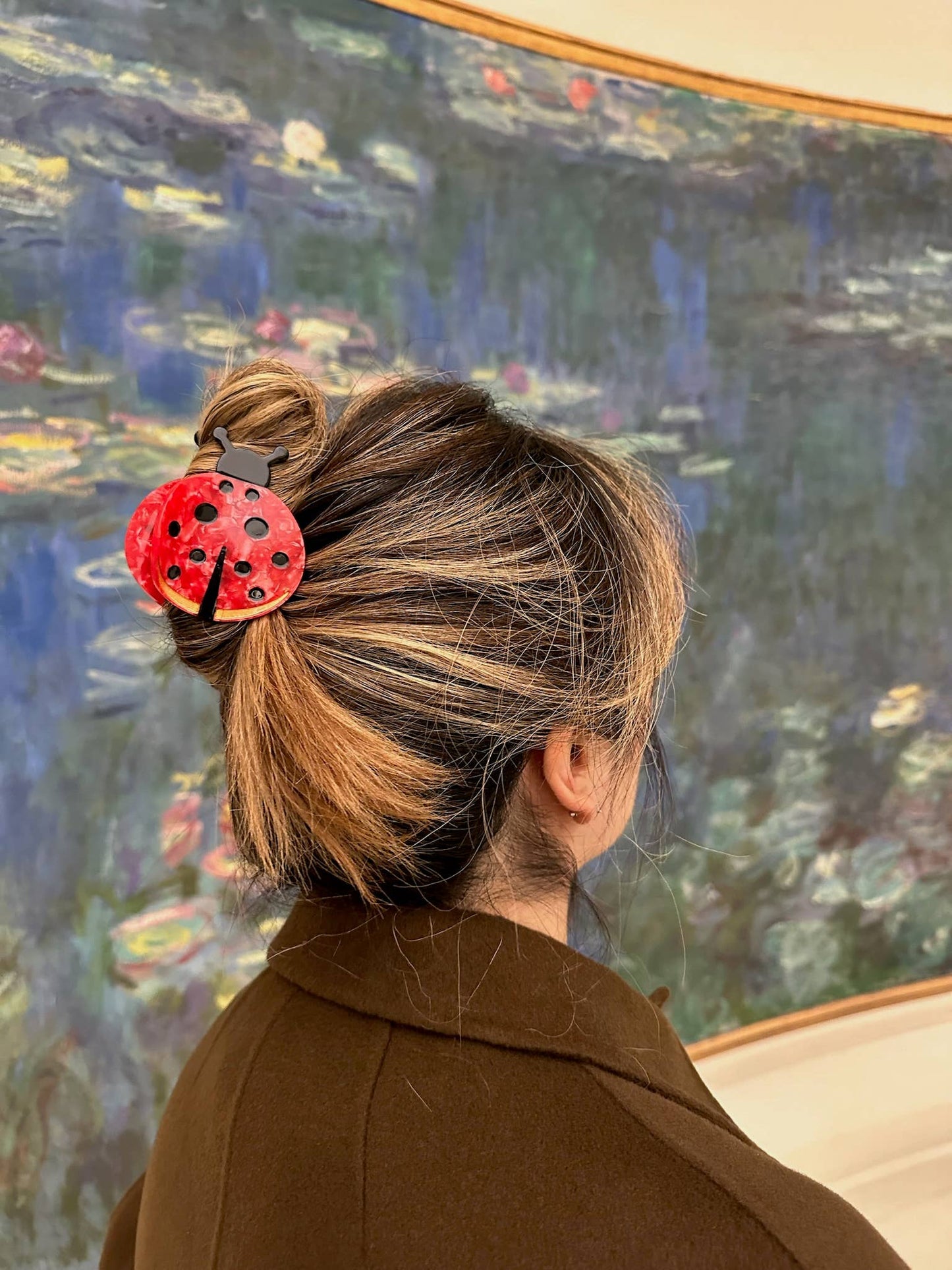 Hand-painted Ladybug Claw Hair Clip