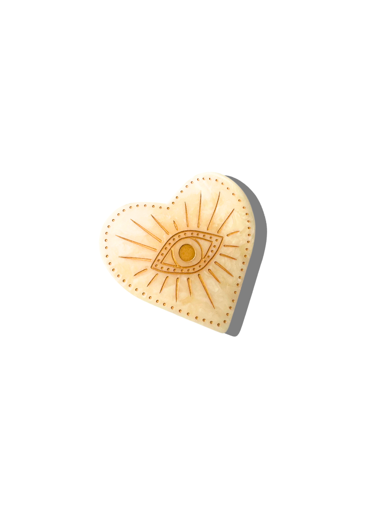 Hand-Painted Celestial Heart Claw Hair Clip