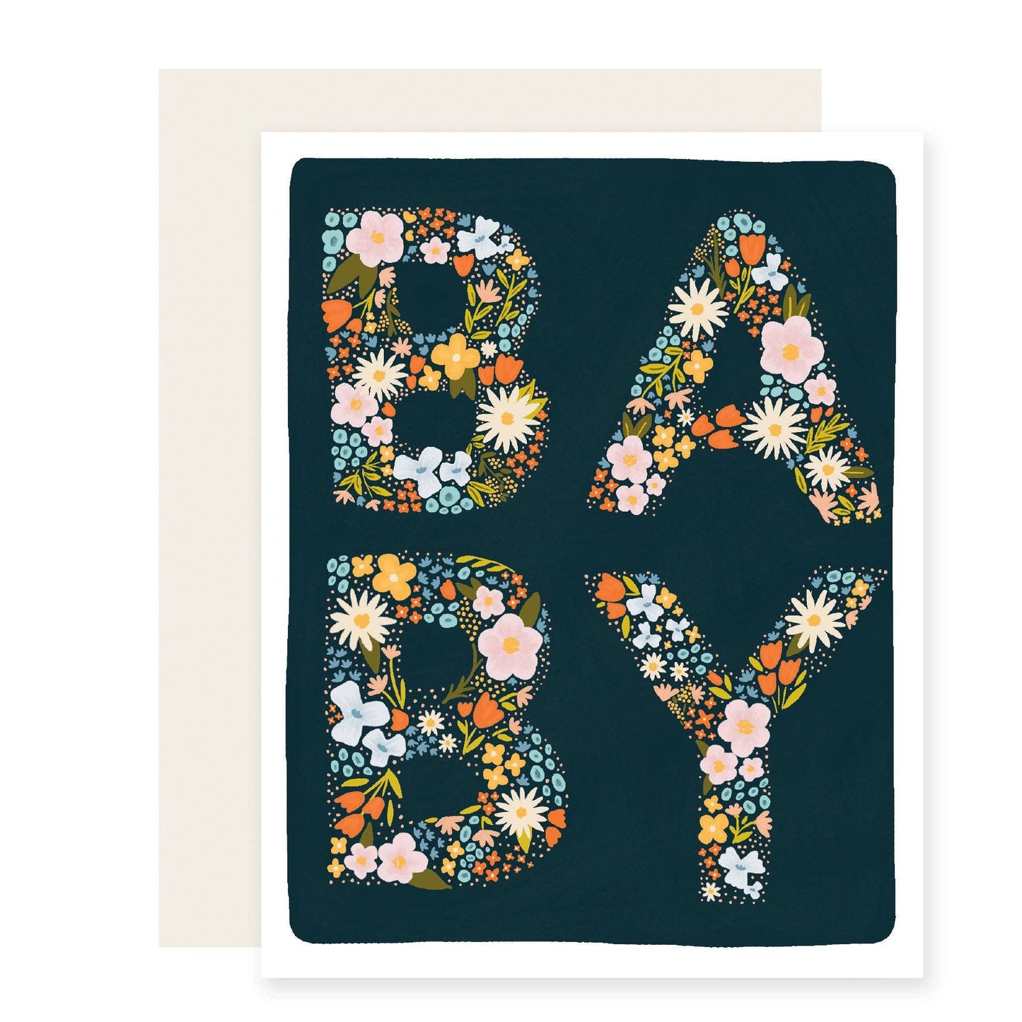 Floral Baby Letters Card