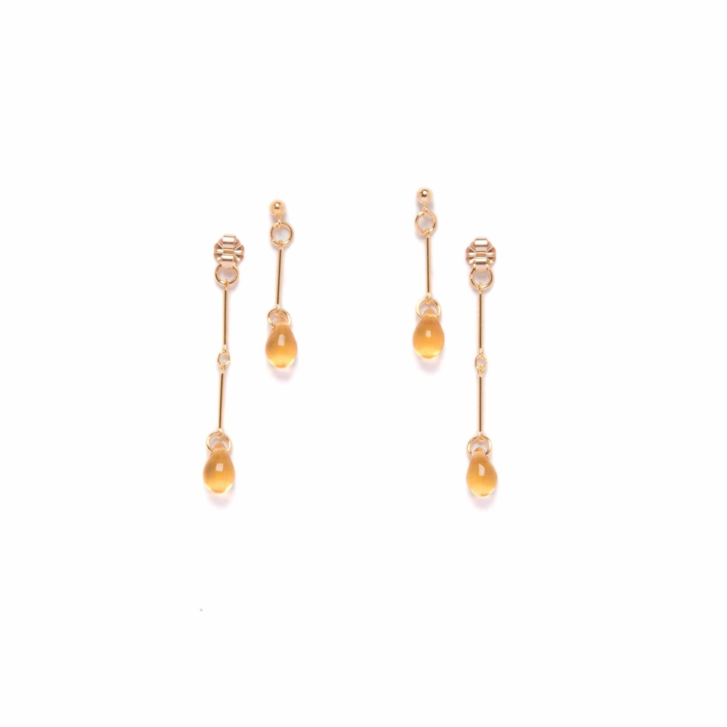 Topaz Glass Double Drop Earrings
