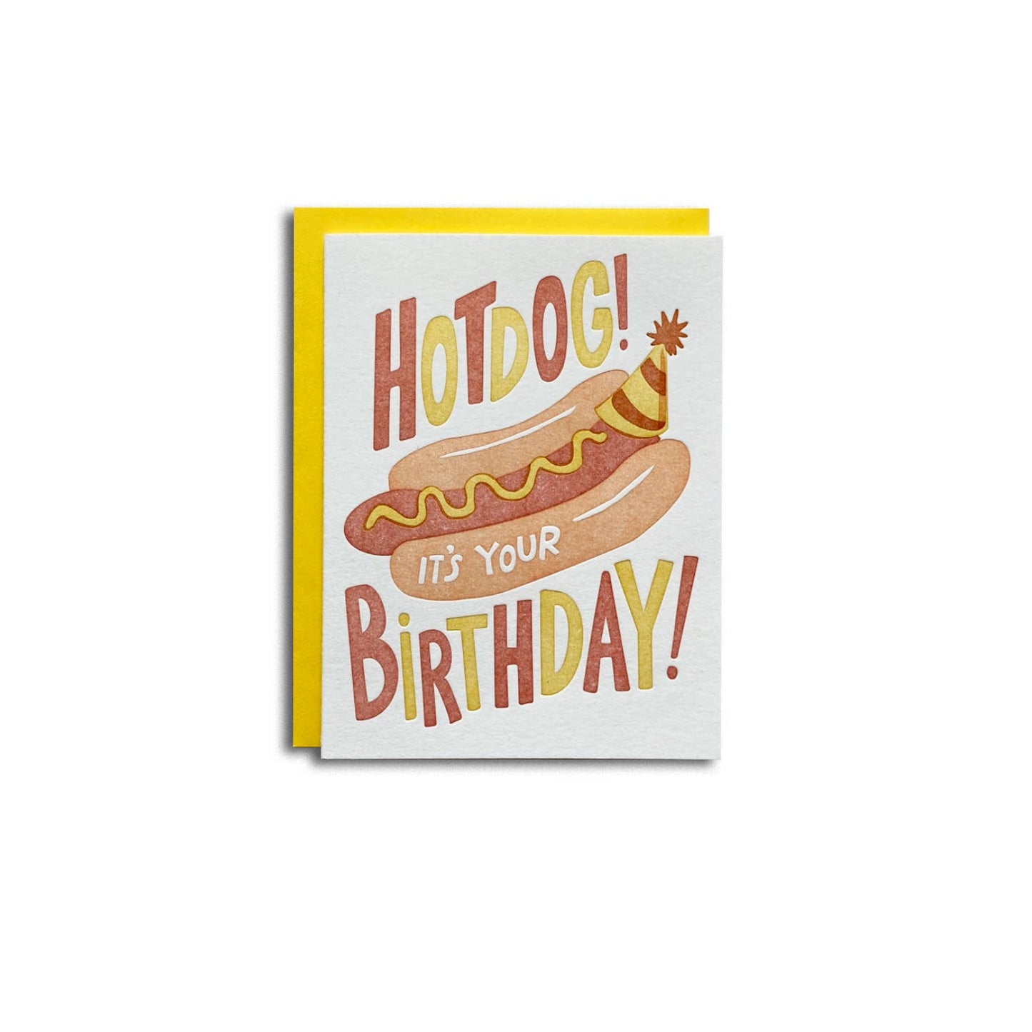 Hot Dog Birthday - Funny Letterpress Card