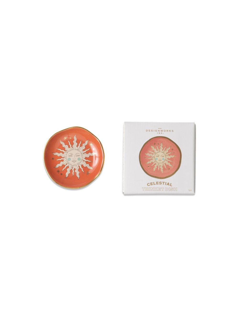 Celestial Ceramic Trinket Dish | Terracotta Sun