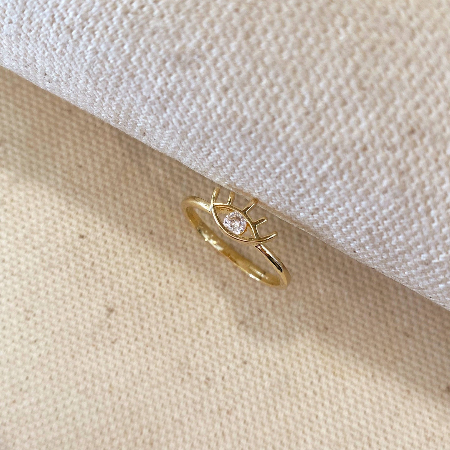 18k Gold Filled Dainty Eye Ring | 8
